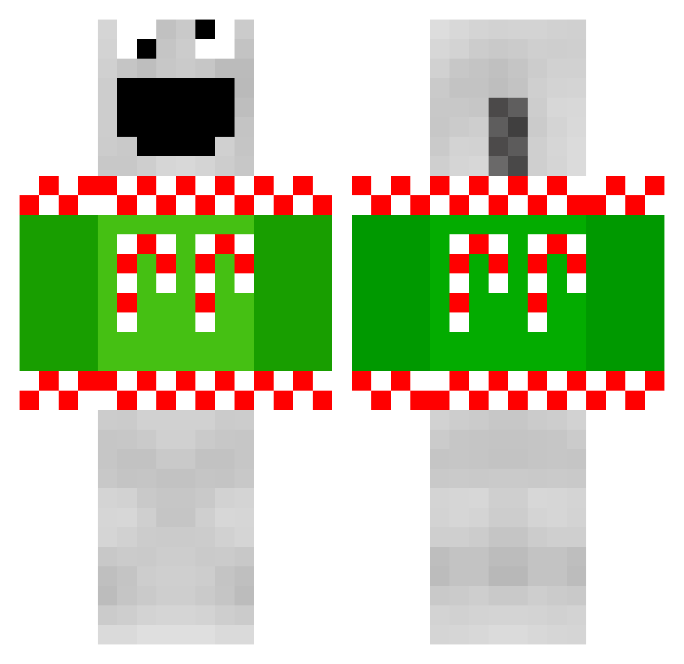 Groupers Minecraft skin, front and back view
