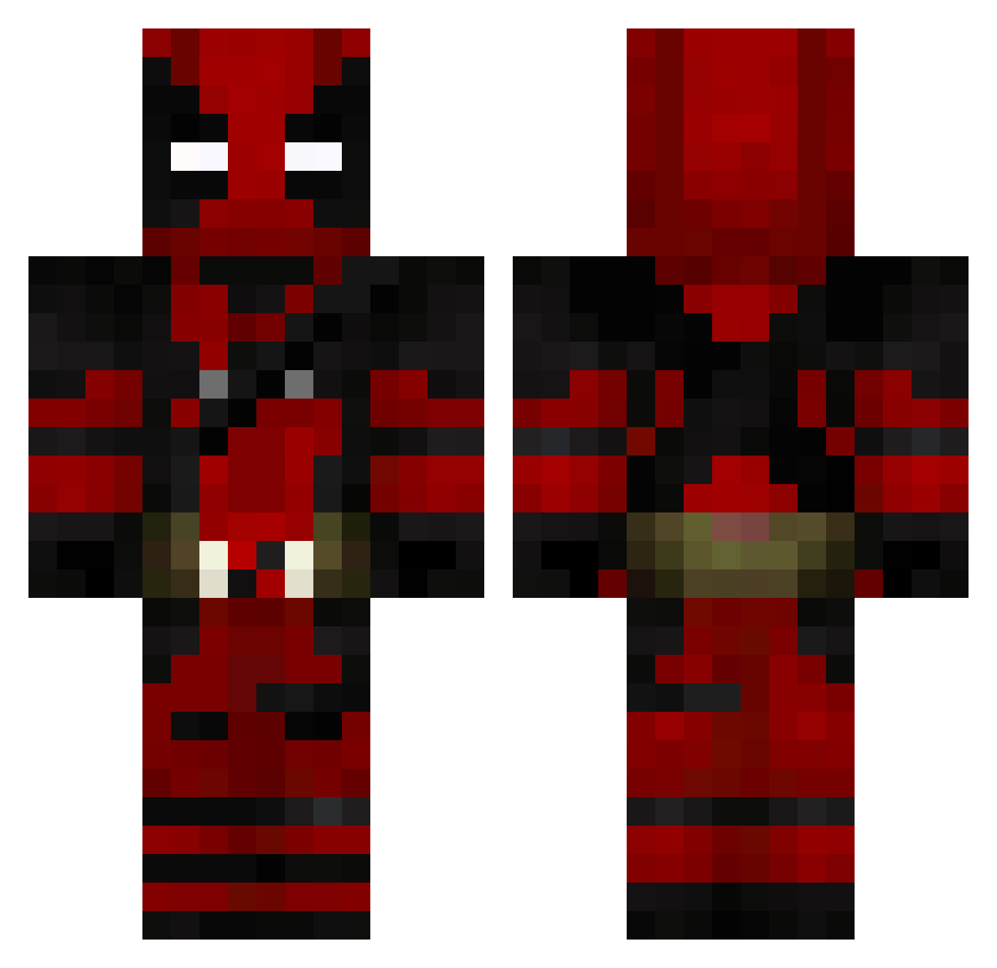 warning2435 Minecraft skin, front and back view