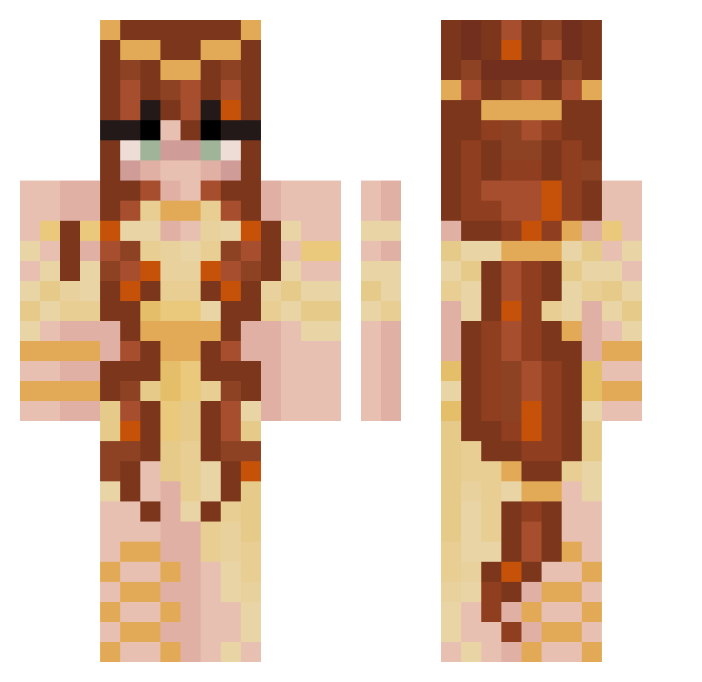 Jadekitty Minecraft skin, front and back view