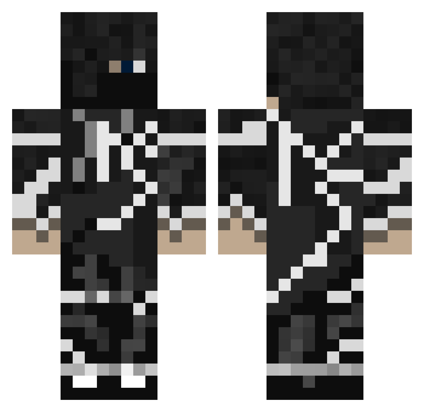 Madeus_san Minecraft skin, front and back view