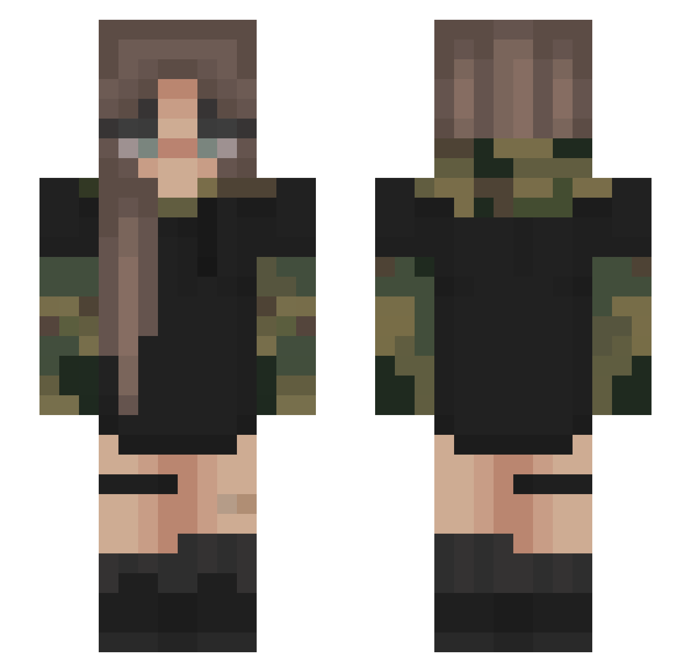Charisma20 Minecraft skin, front and back view