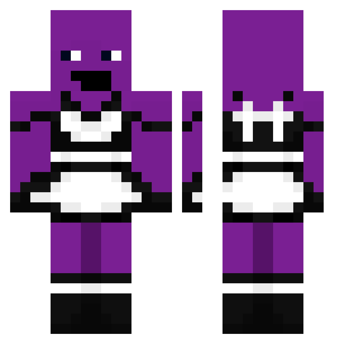 FujiFoxy17 Minecraft skin, front and back view