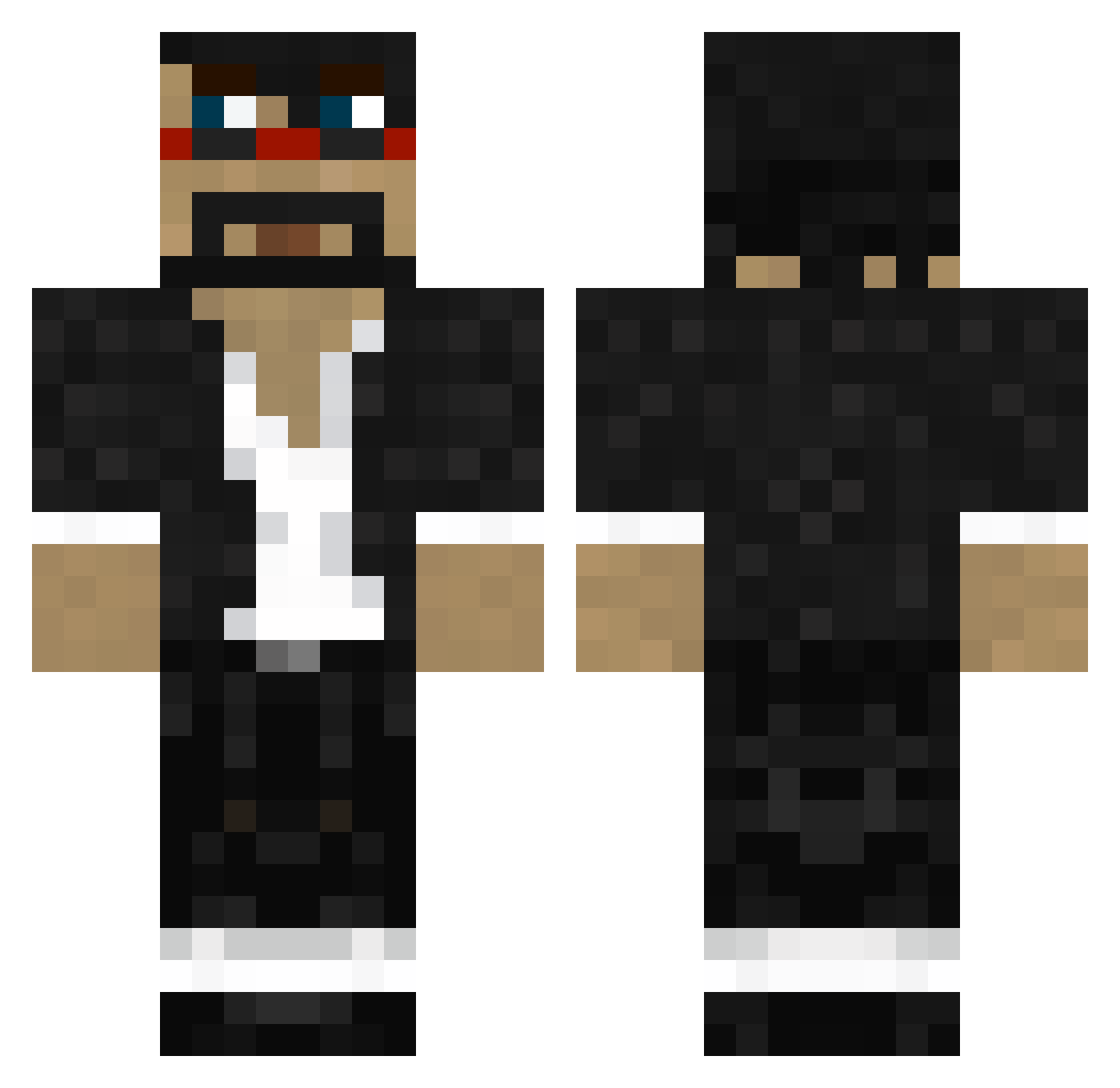 Carlosqpl Minecraft skin, front and back view