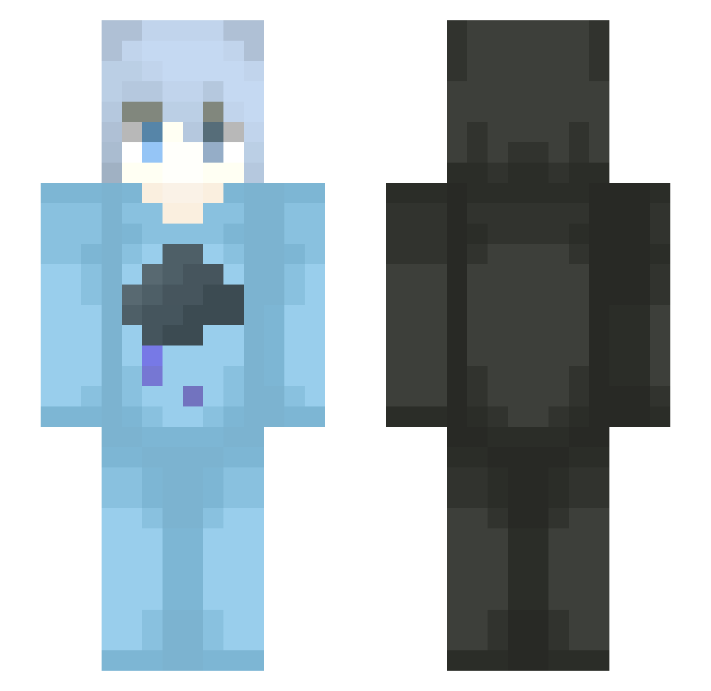 Rainify Minecraft skin, front and back view