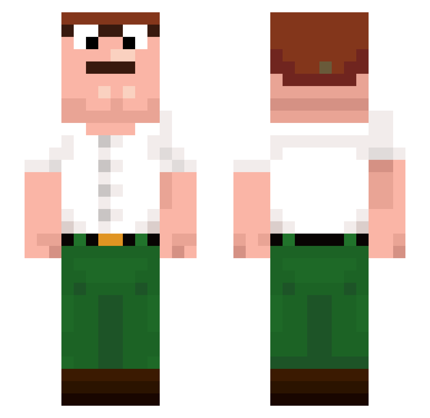 ShrekZwei Minecraft skin, front and back view