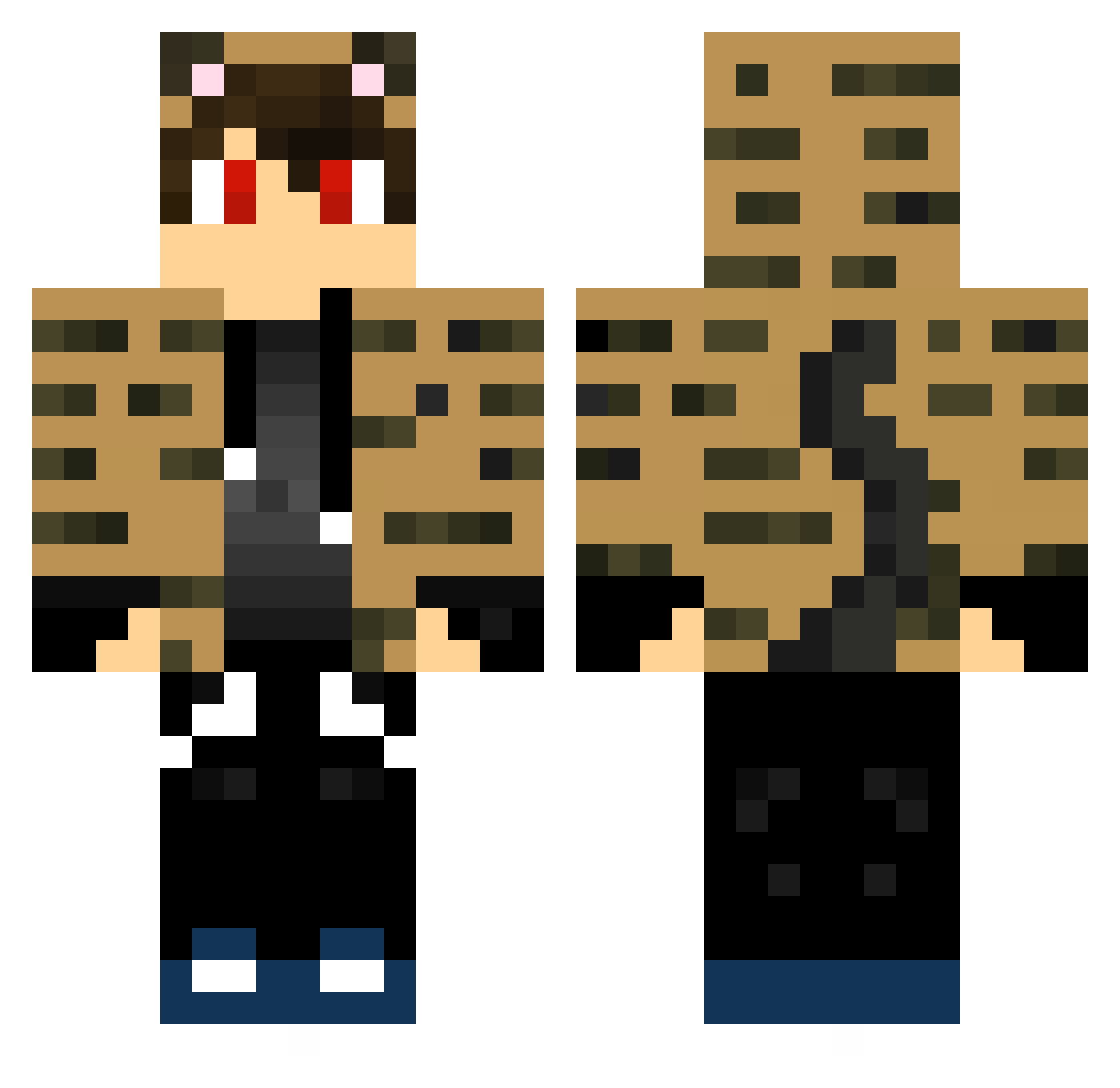 Fortuna_YT Minecraft skin, front and back view