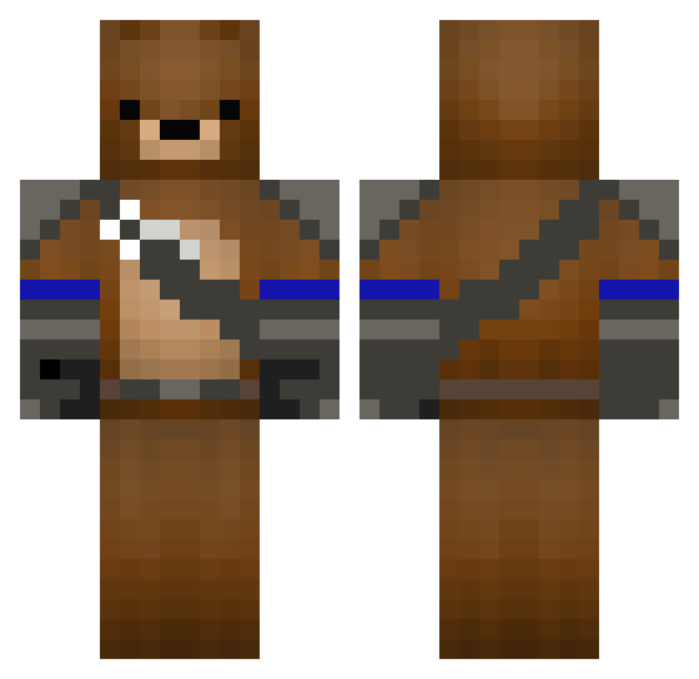 bakenjy Minecraft skin, front and back view