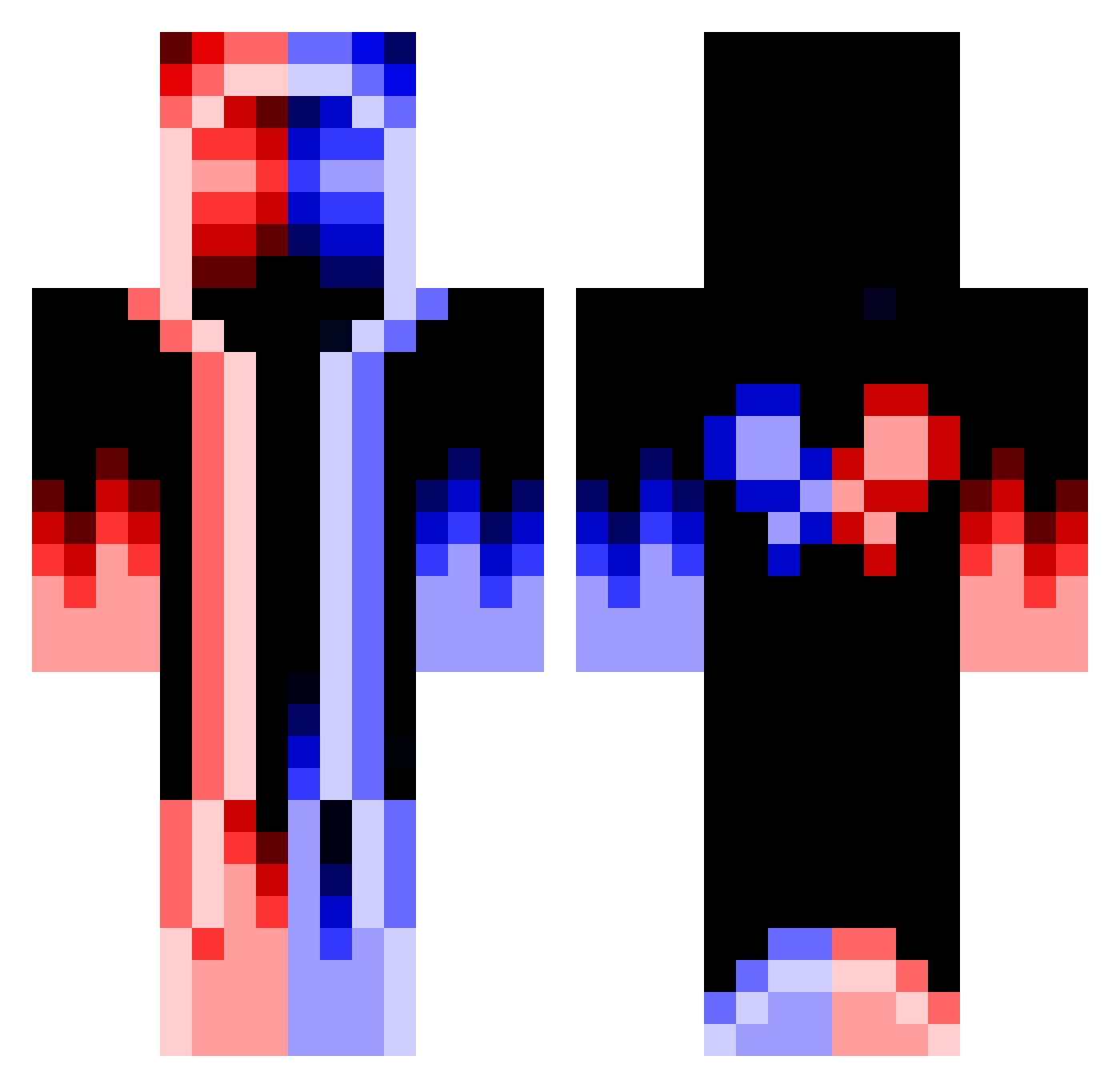 CtrlJordy Minecraft skin, front and back view