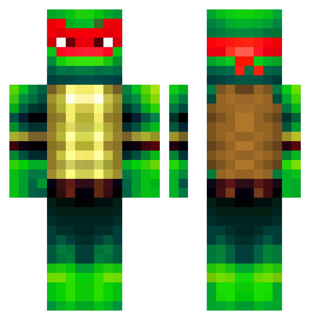 Jenux5 Minecraft skin, front and back view