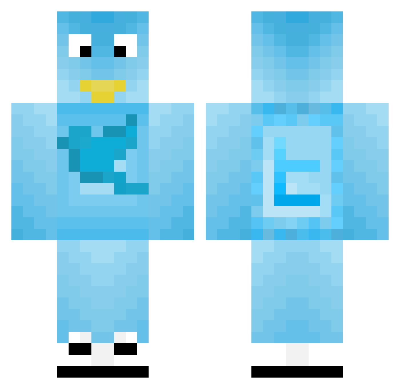 JackTyLu Minecraft skin, front and back view