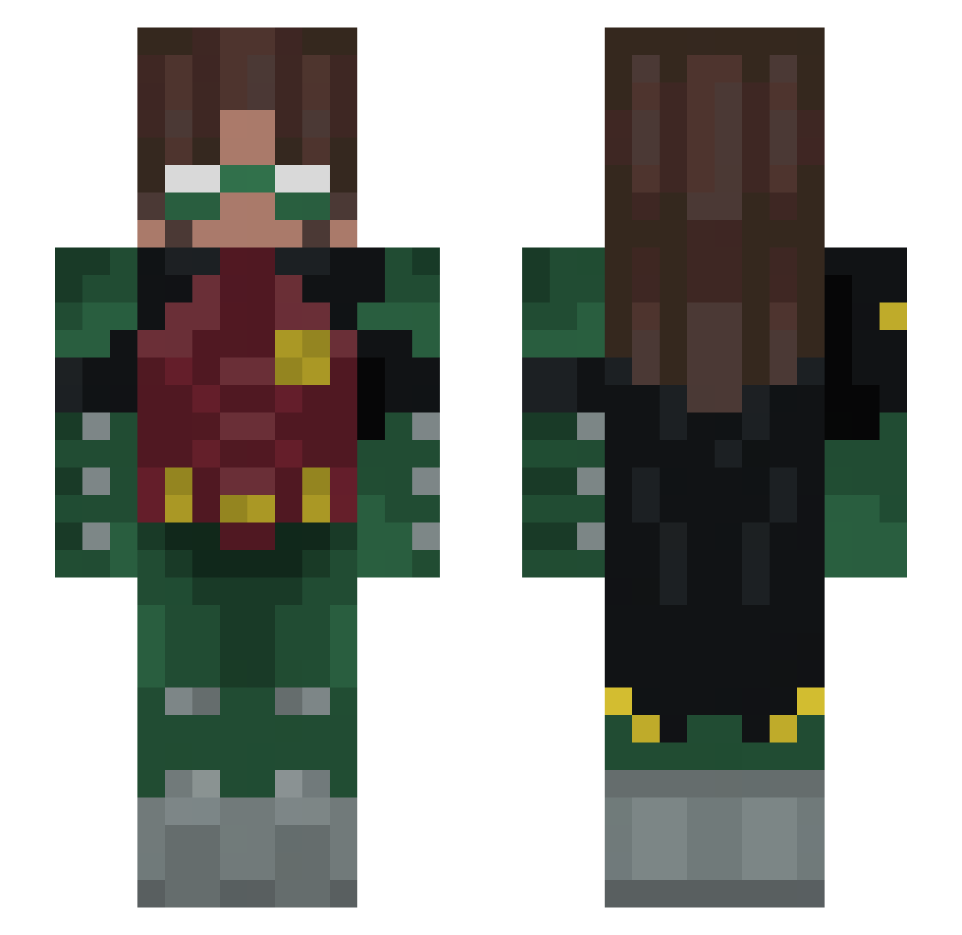 Leehoop Minecraft skin, front and back view