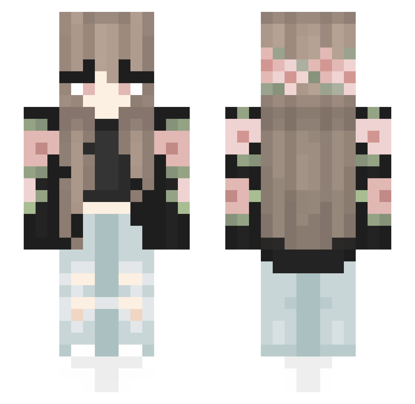 Celseste_oo Minecraft skin, front and back view