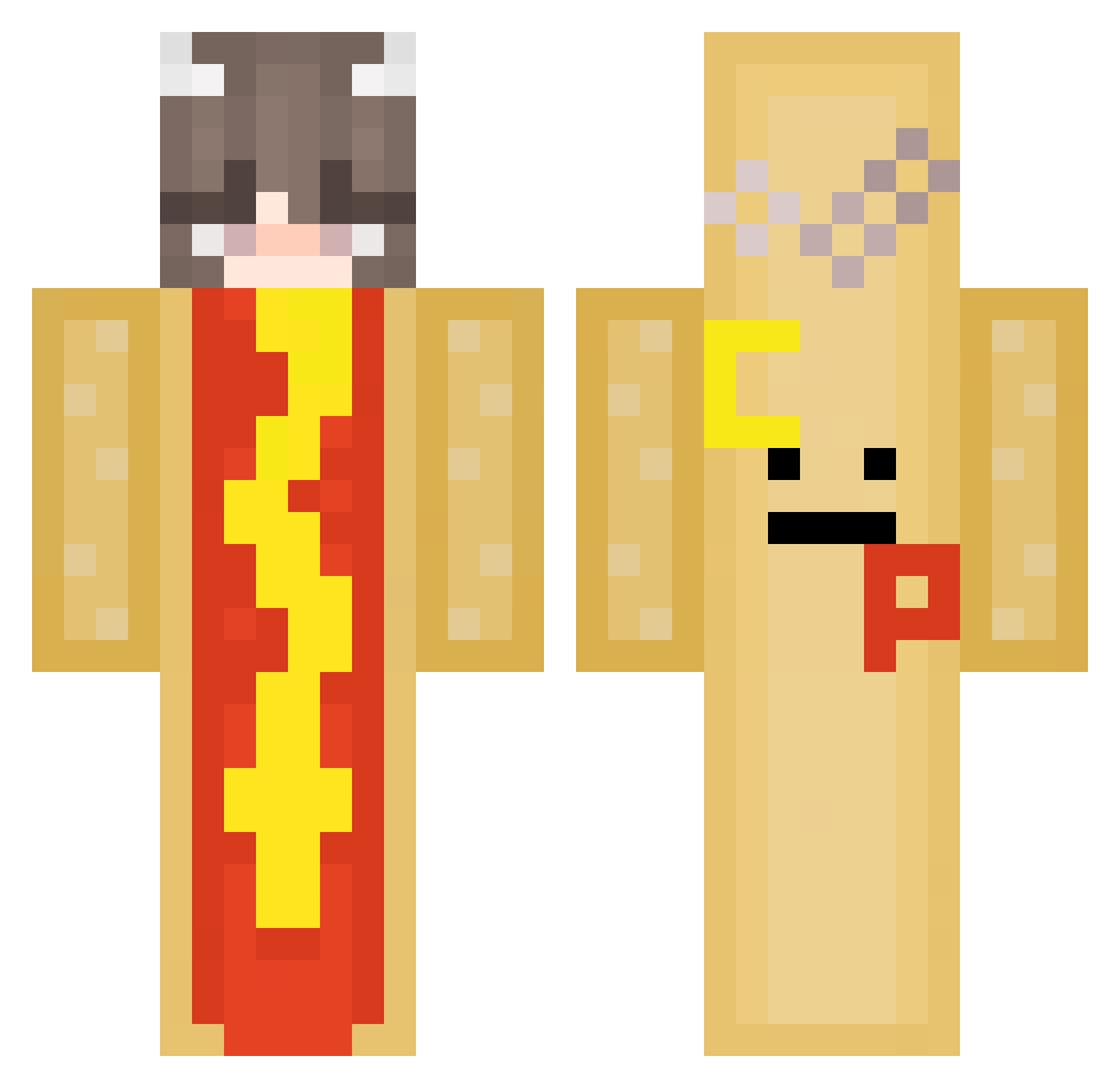 ItzGaby67x Minecraft skin, front and back view