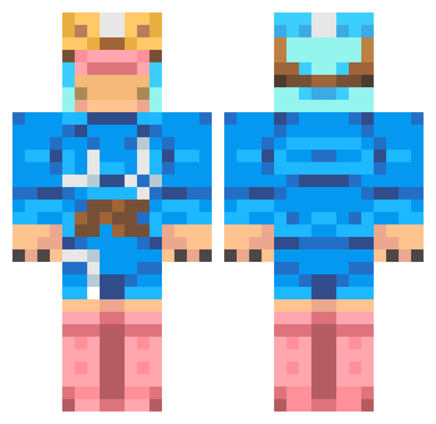JohnLLLL Minecraft skin, front and back view