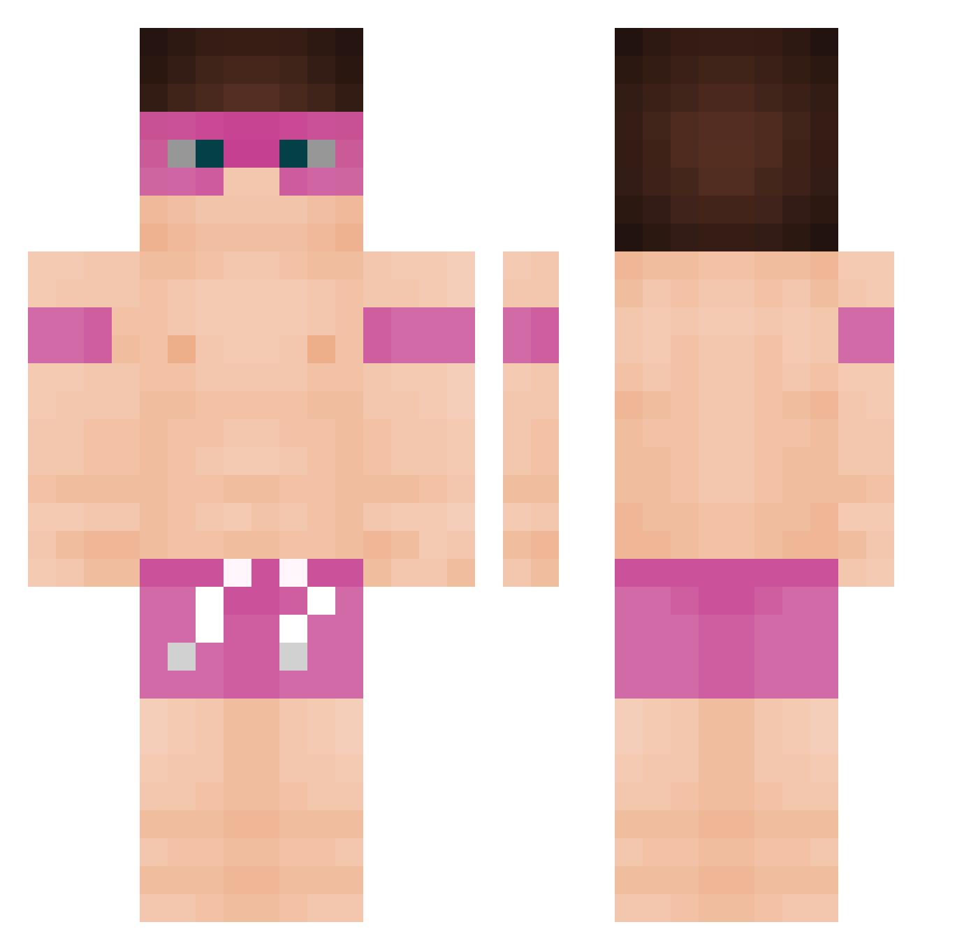 Nlbbl Minecraft skin, front and back view