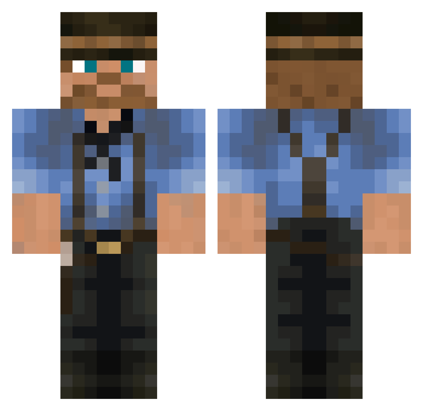 CARLINDAO Minecraft skin, front and back view
