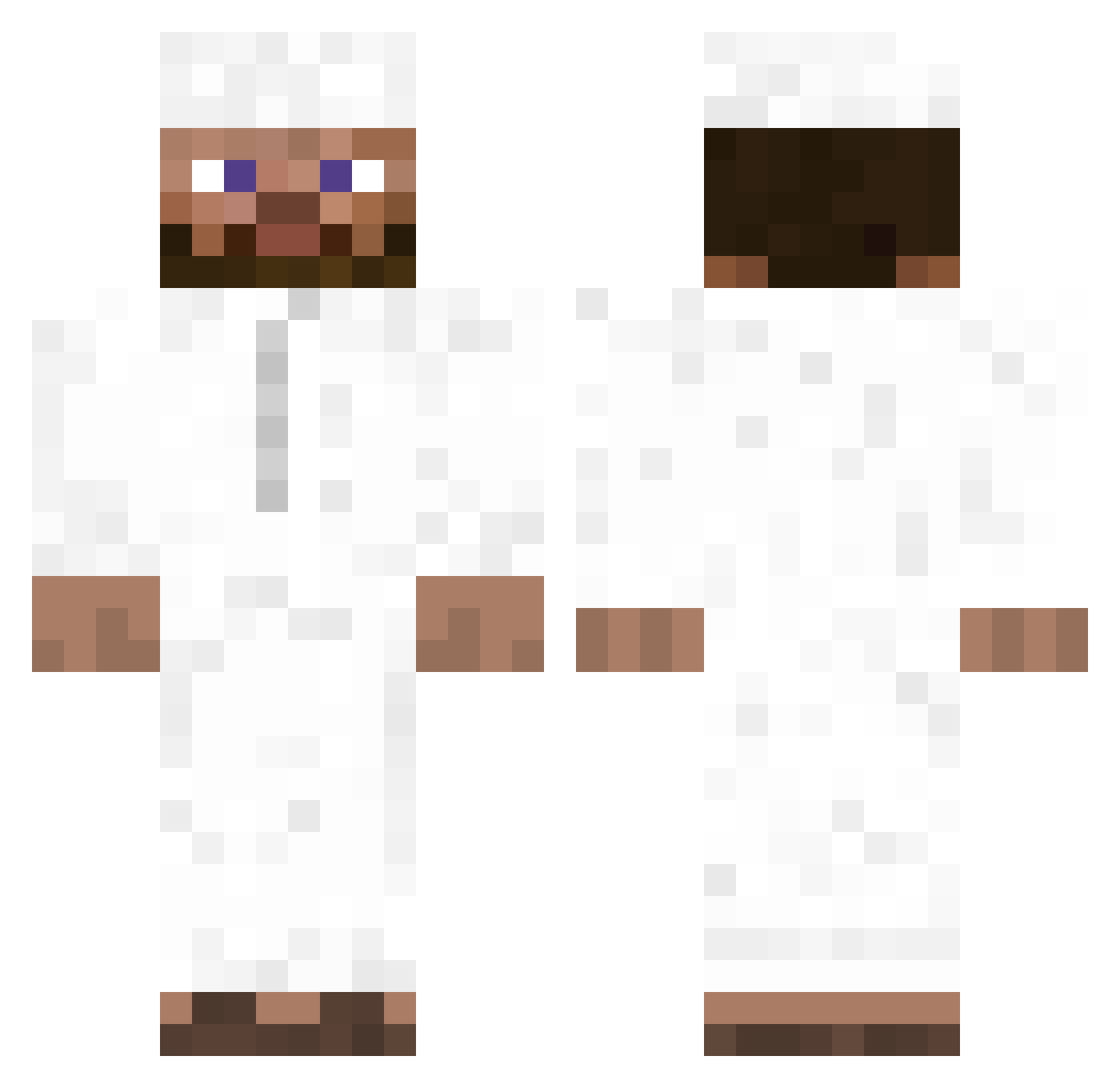Infidels Minecraft skin, front and back view