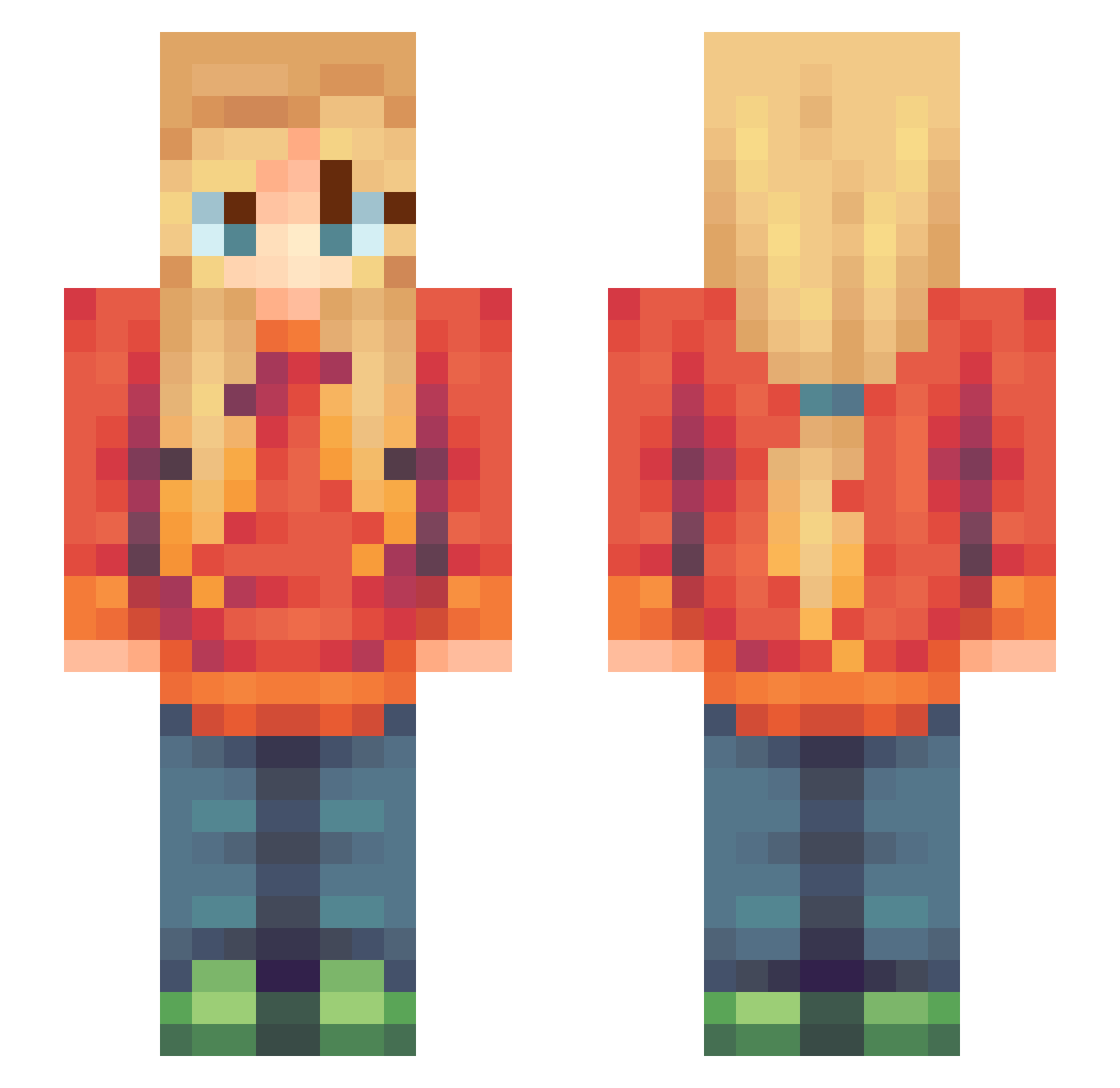 Glidikil Minecraft skin, front and back view