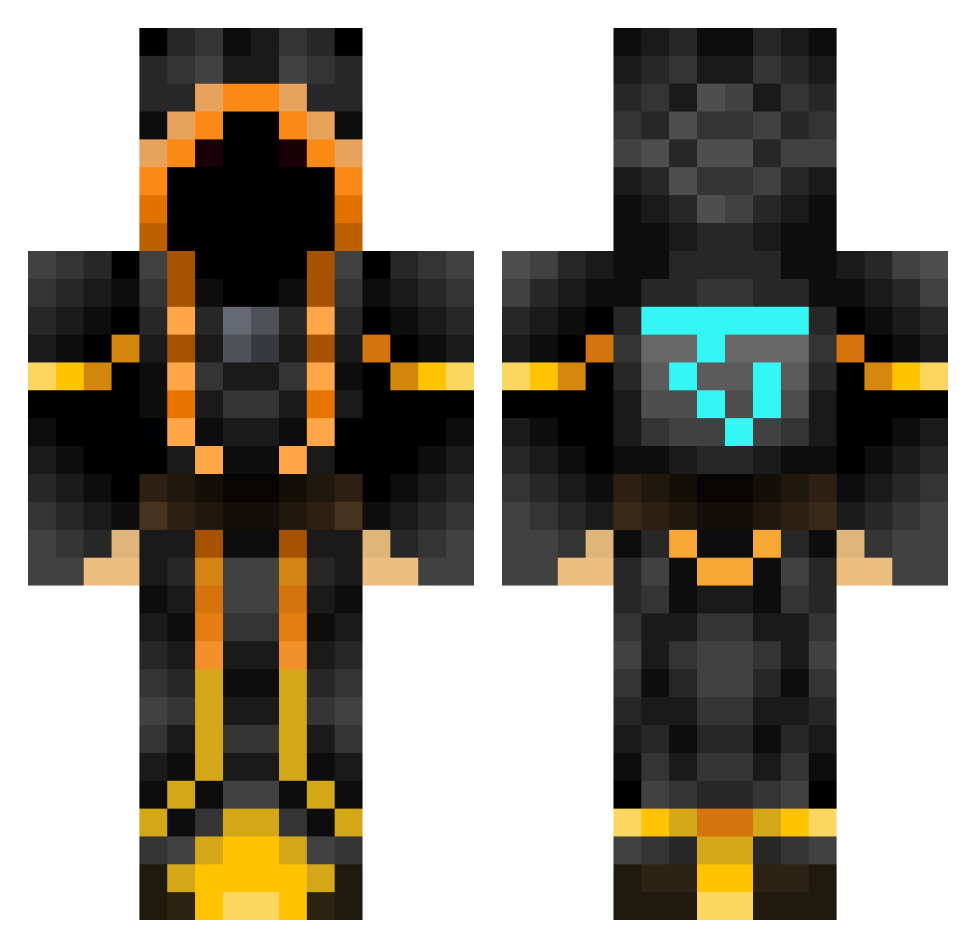 musiccrafter12 Minecraft skin, front and back view