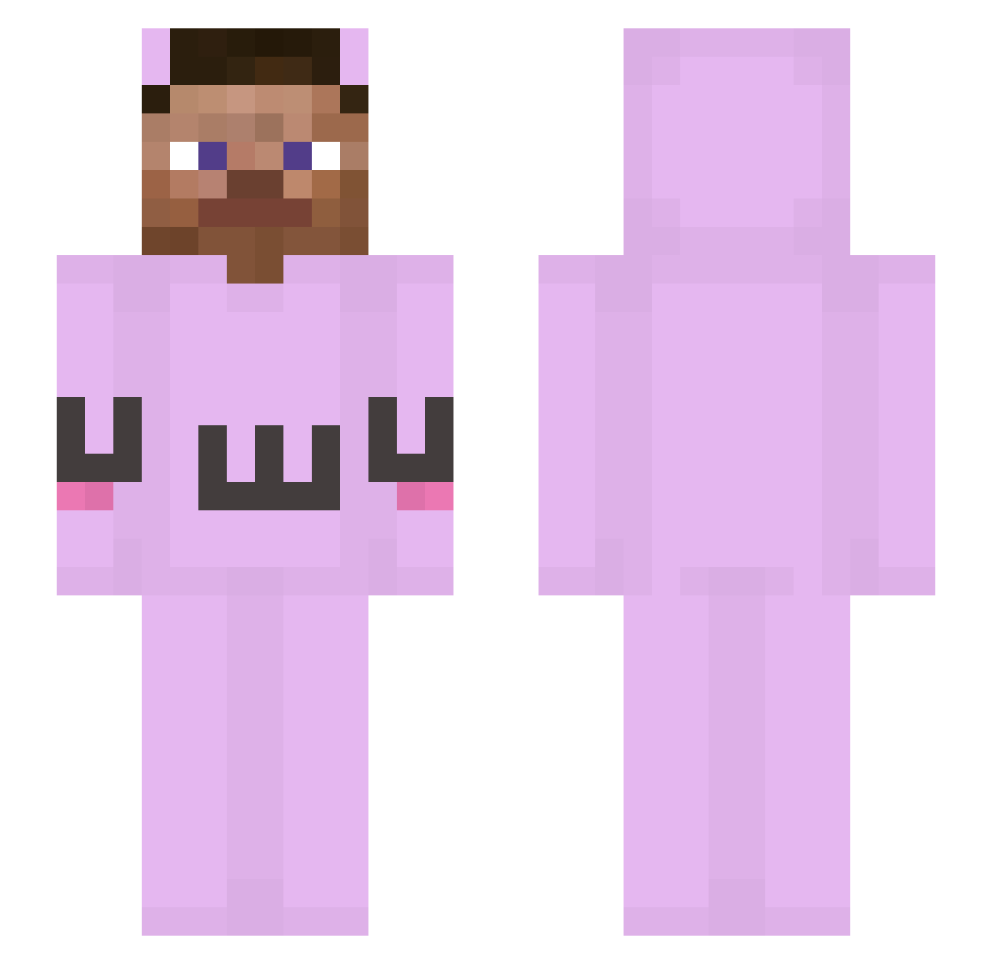 FredWho Minecraft skin, front and back view