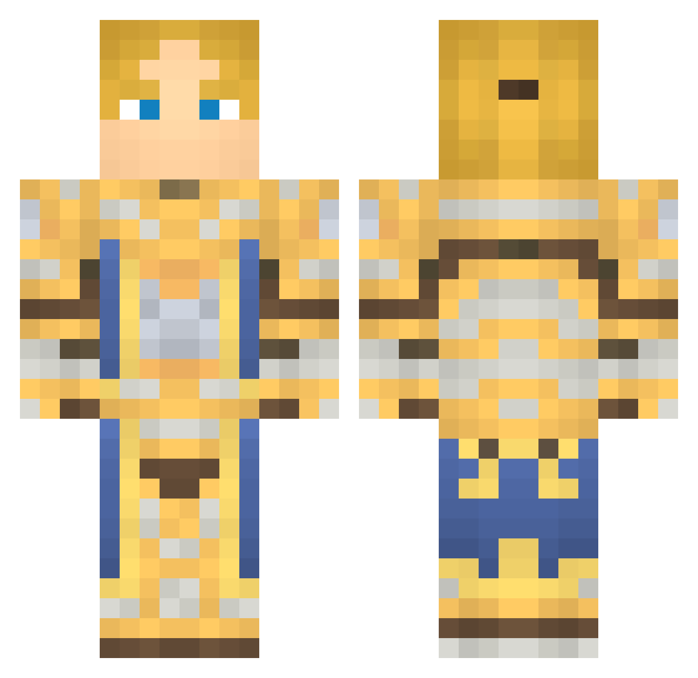 Azery Minecraft skin, front and back view