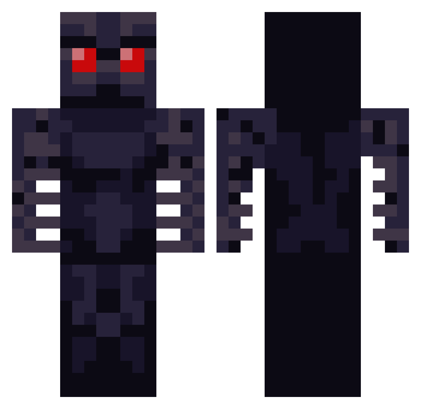 Blooey Minecraft skin, front and back view