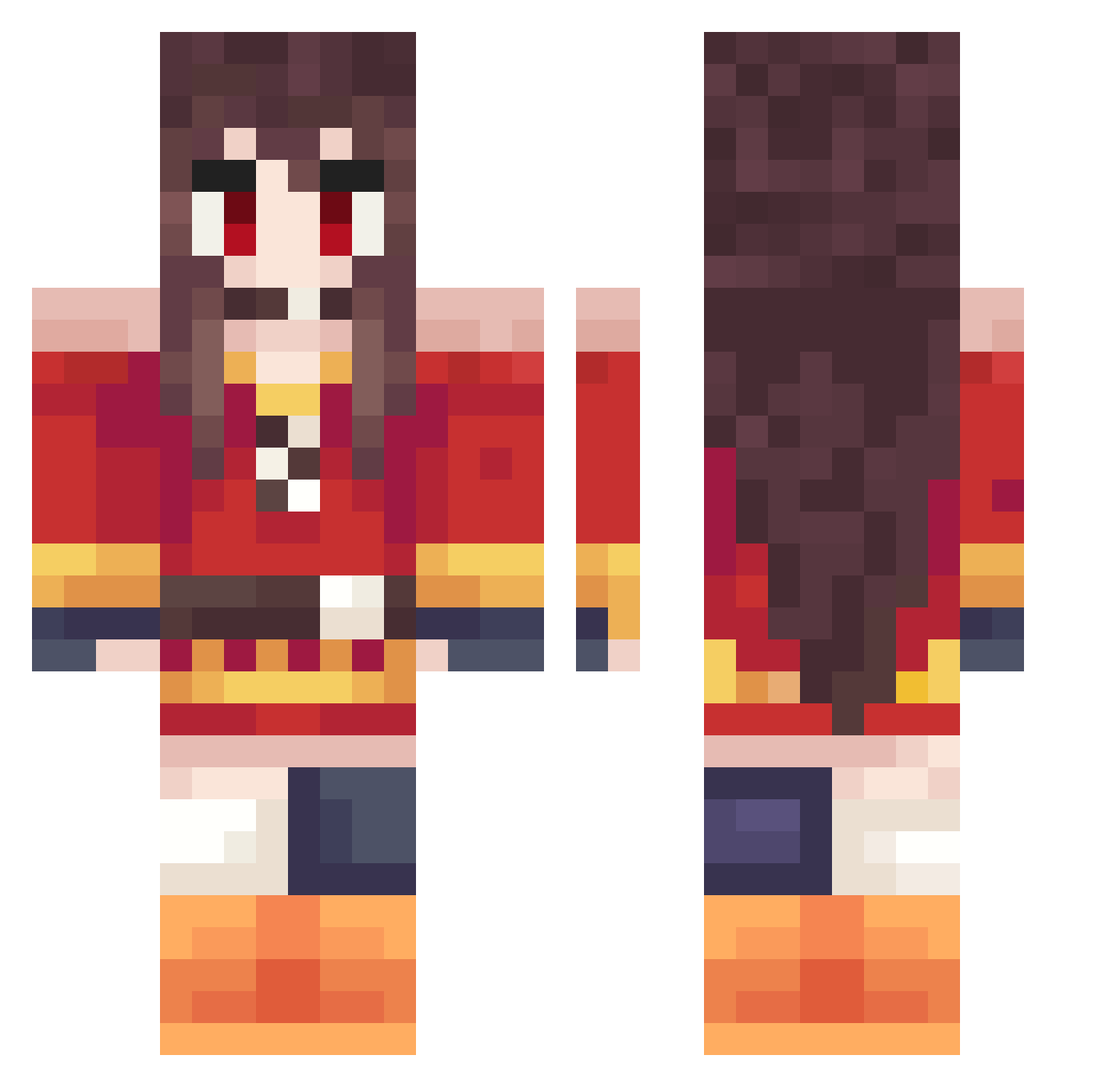 ssrr666 Minecraft skin, front and back view