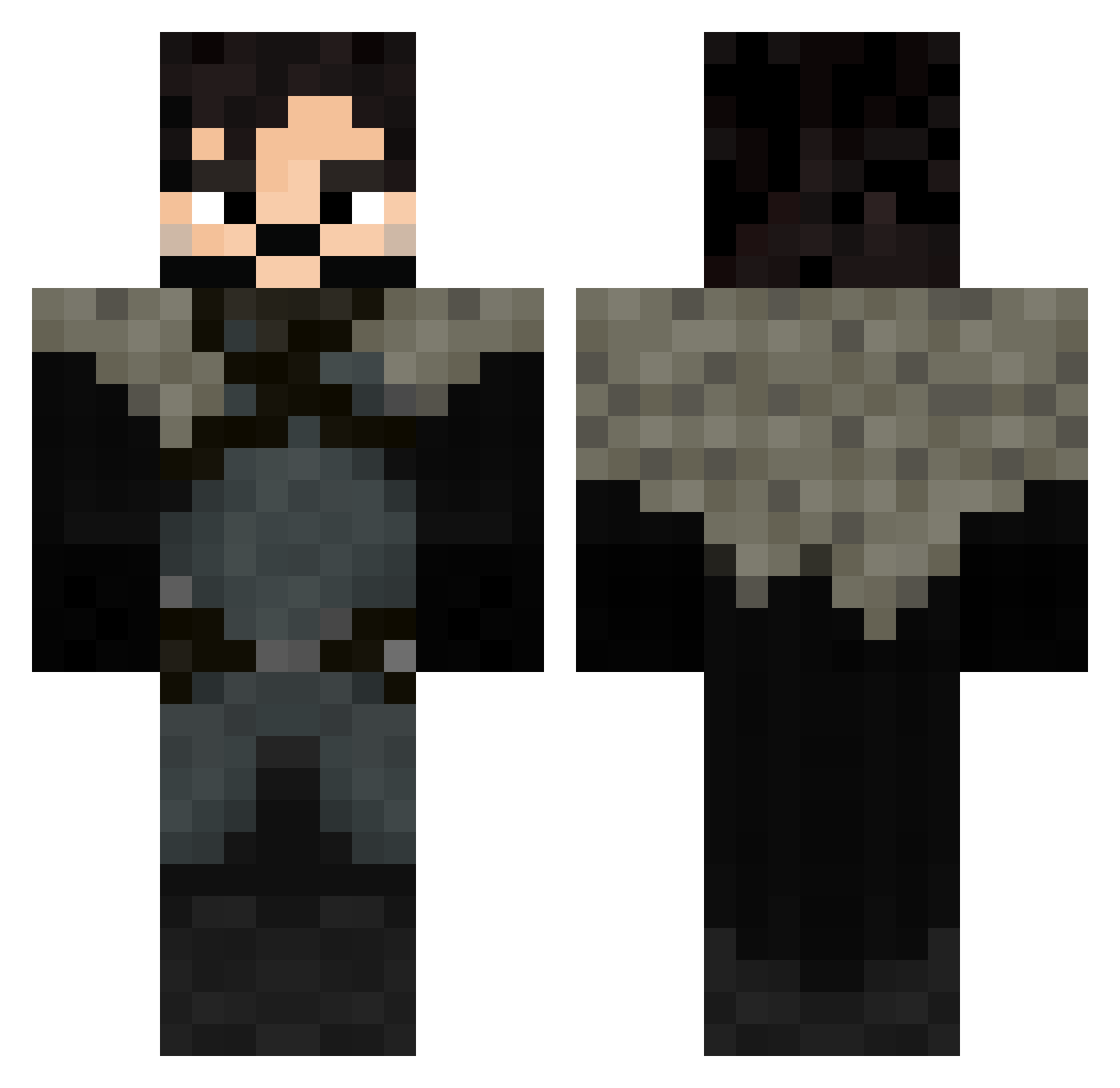 Avernium Minecraft skin, front and back view