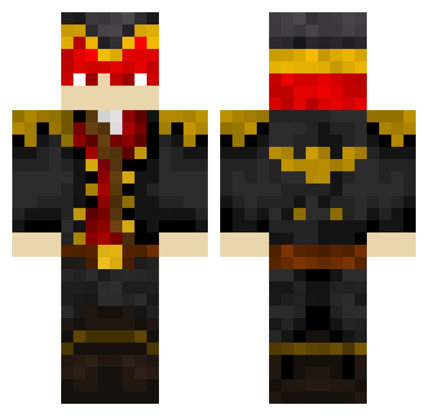 spiderLord132 Minecraft skin, front and back view