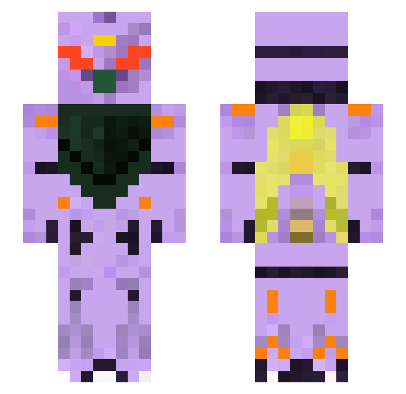 Cassonade Minecraft skin, front and back view