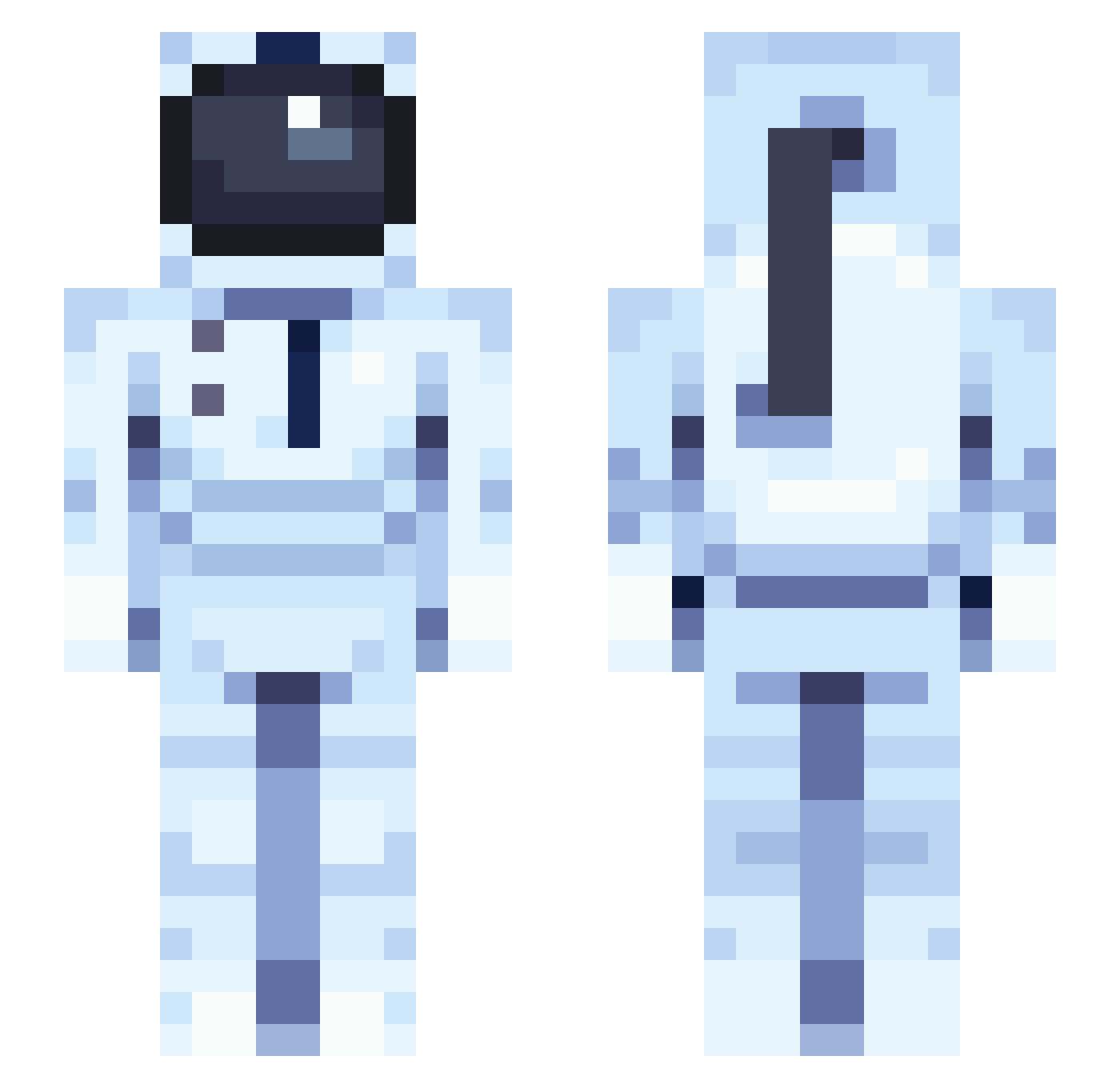 Vincervid Minecraft skin, front and back view