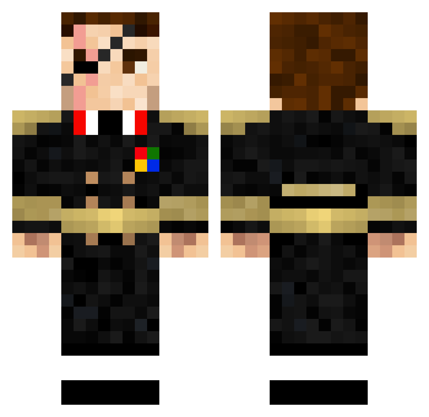 Perturab01 Minecraft skin, front and back view