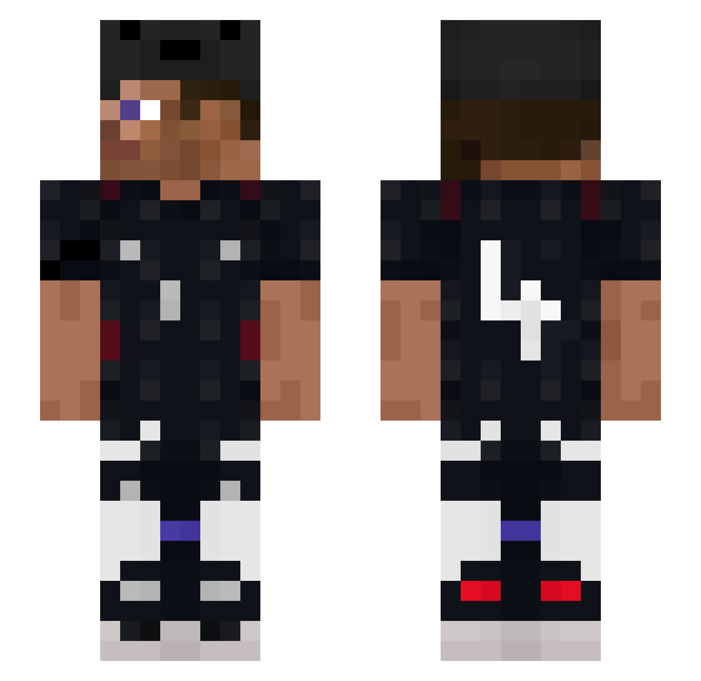 Garroe Minecraft skin, front and back view