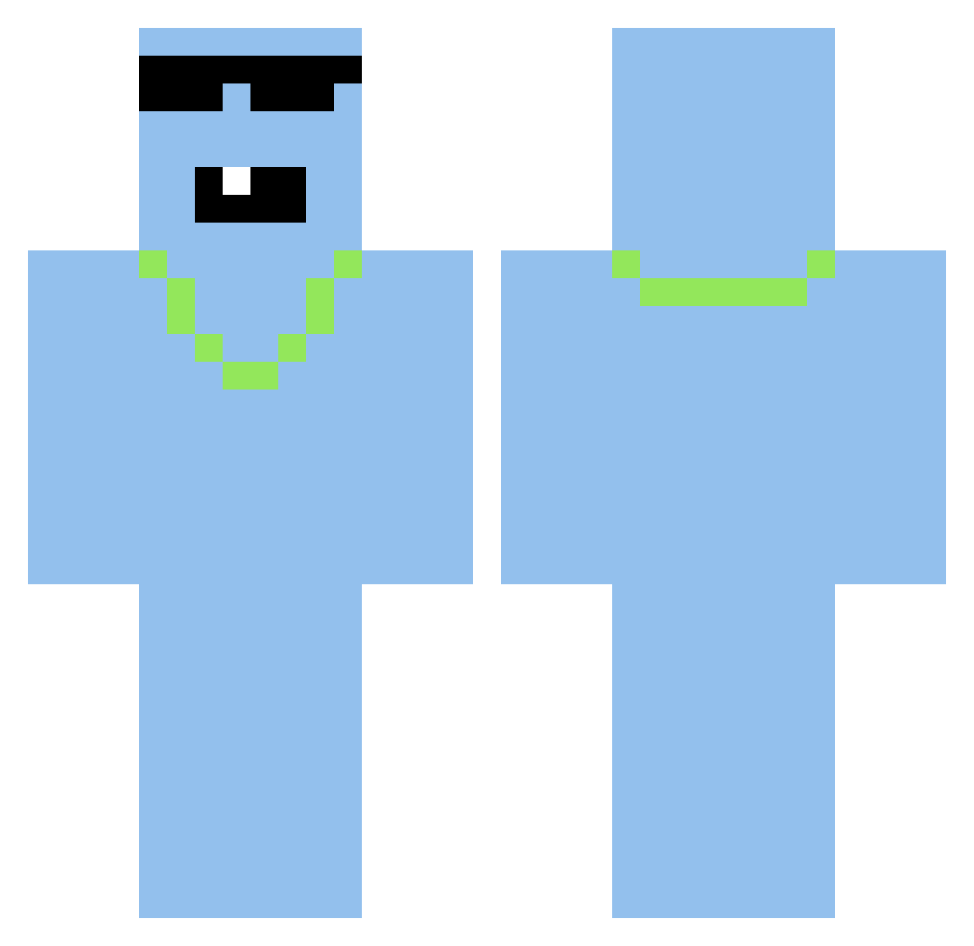 PeakBasilisk789 Minecraft skin, front and back view