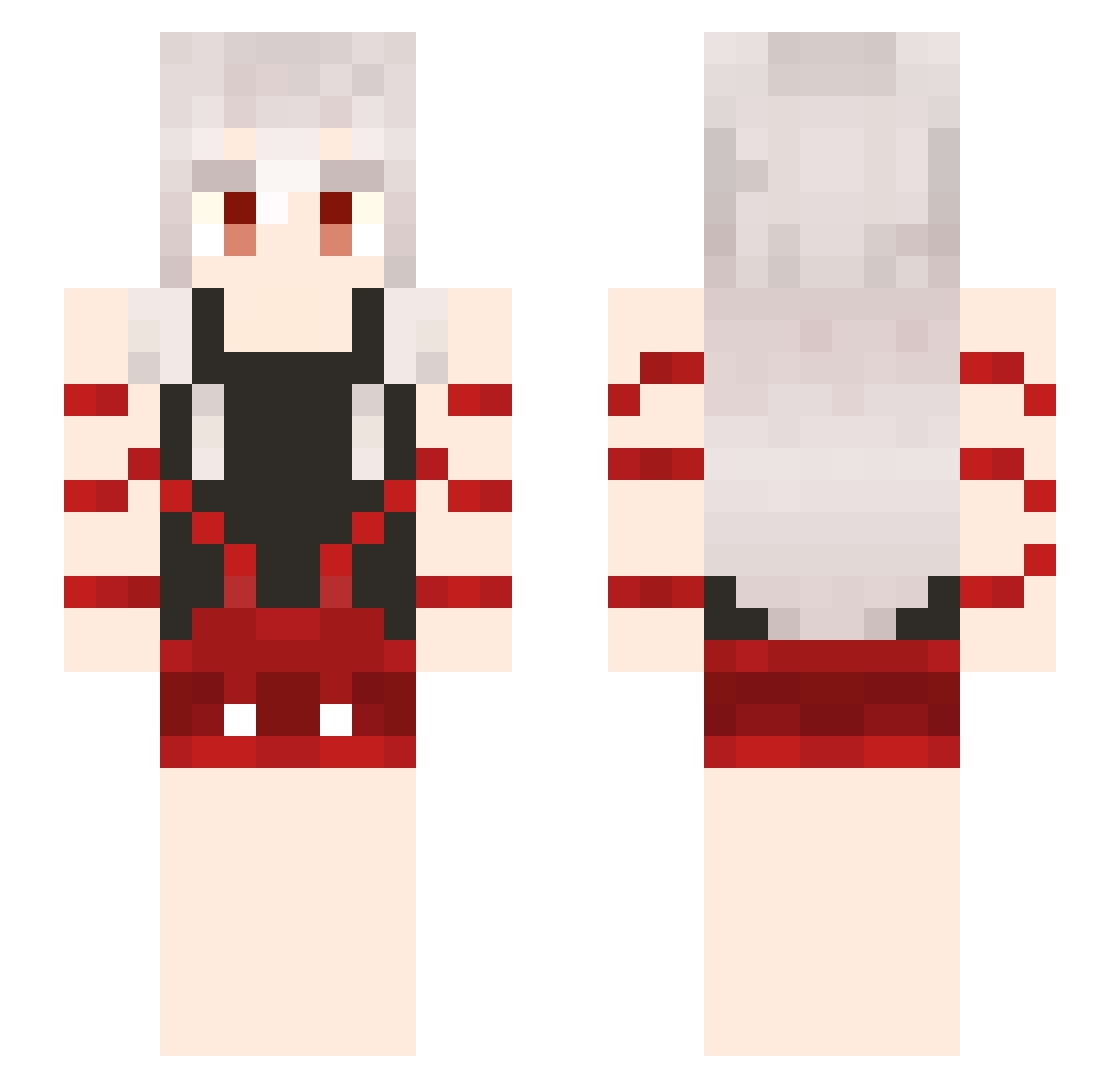 shirayaq Minecraft skin, front and back view