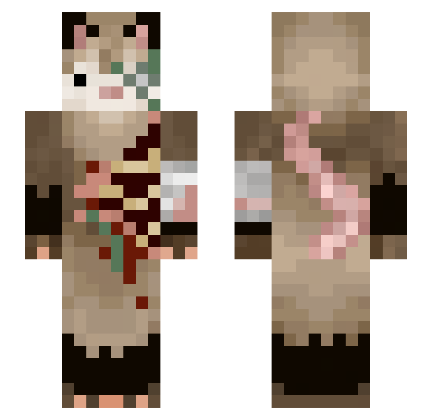 Garborino Minecraft skin, front and back view