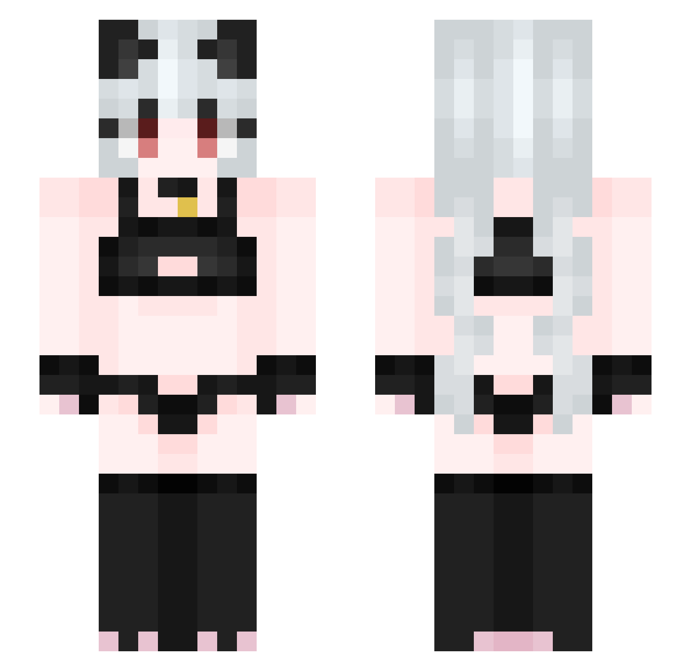 Virtual_Cat_King Minecraft skin, front and back view