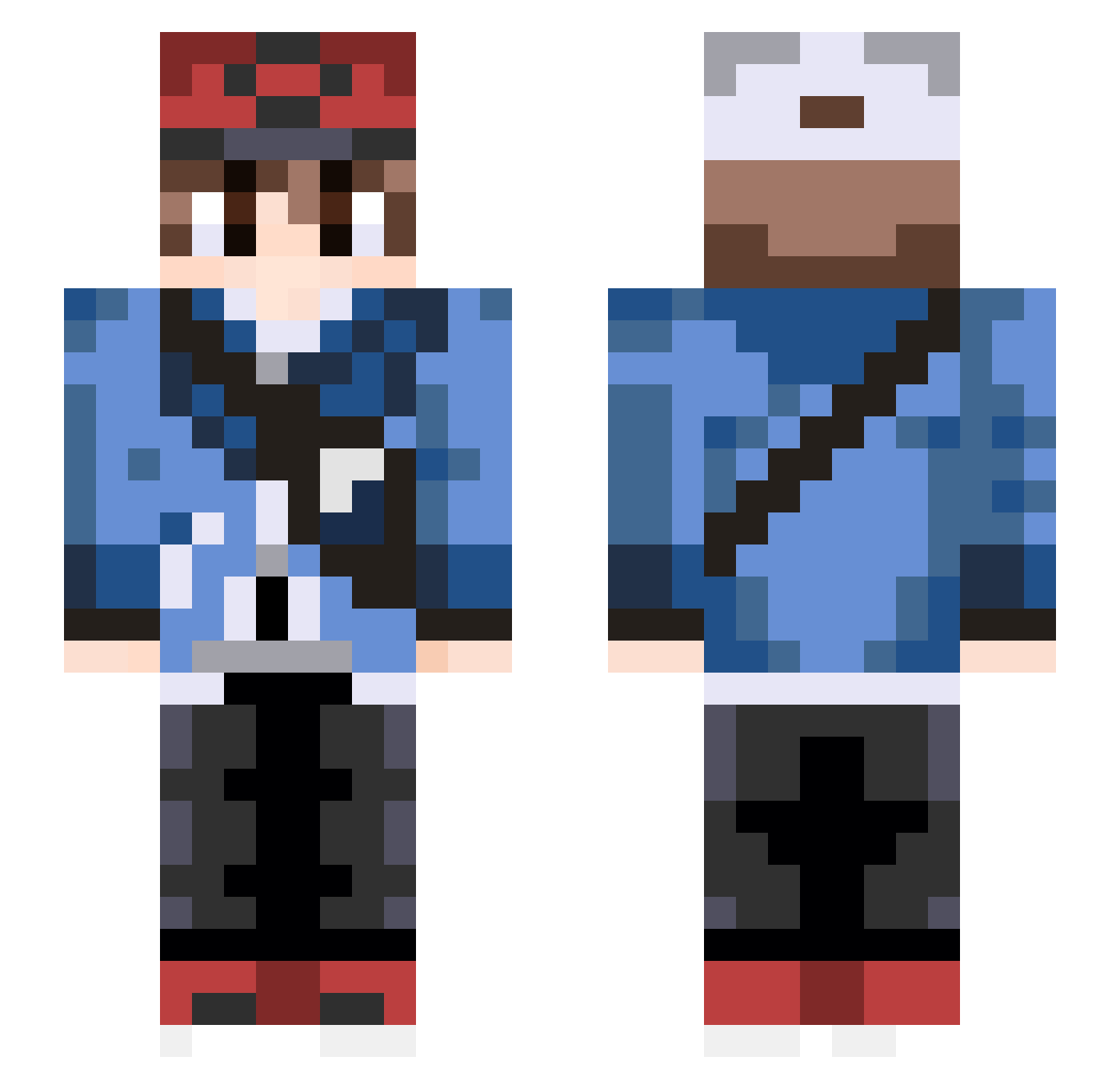 RoninBlack Minecraft skin, front and back view