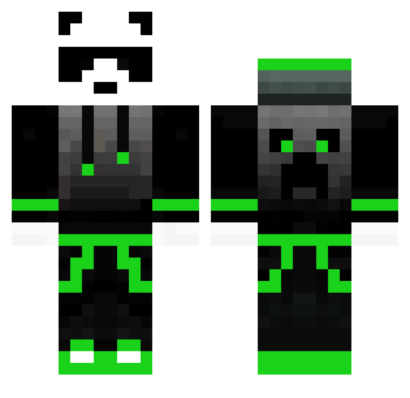 teeixii Minecraft skin, front and back view