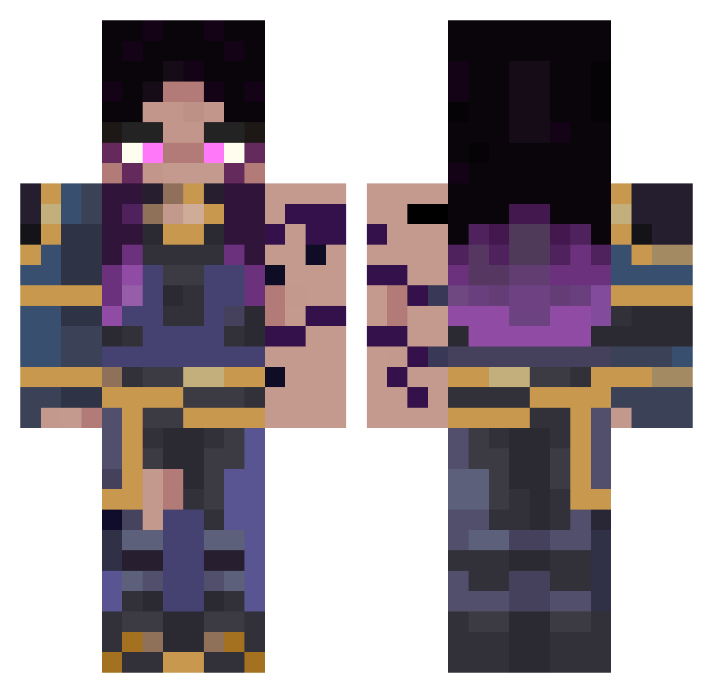 maskedkaneki123 Minecraft skin, front and back view