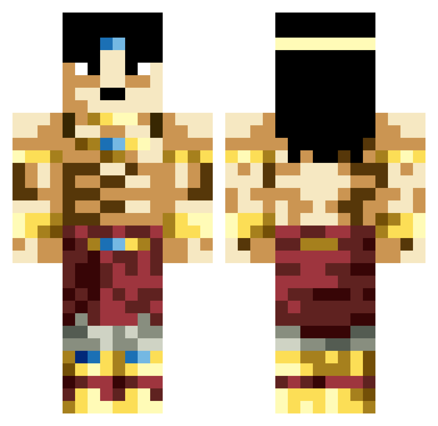 DUMABA Minecraft skin, front and back view