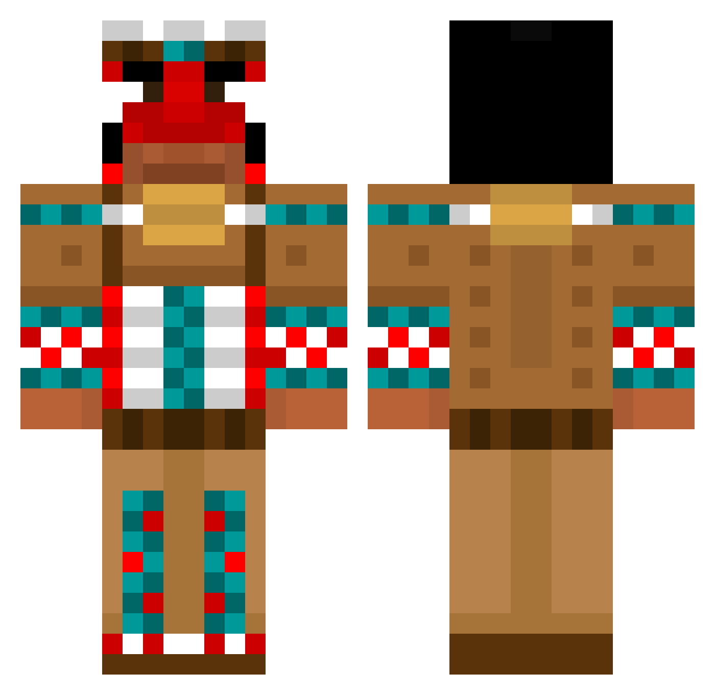 Monument Minecraft skin, front and back view