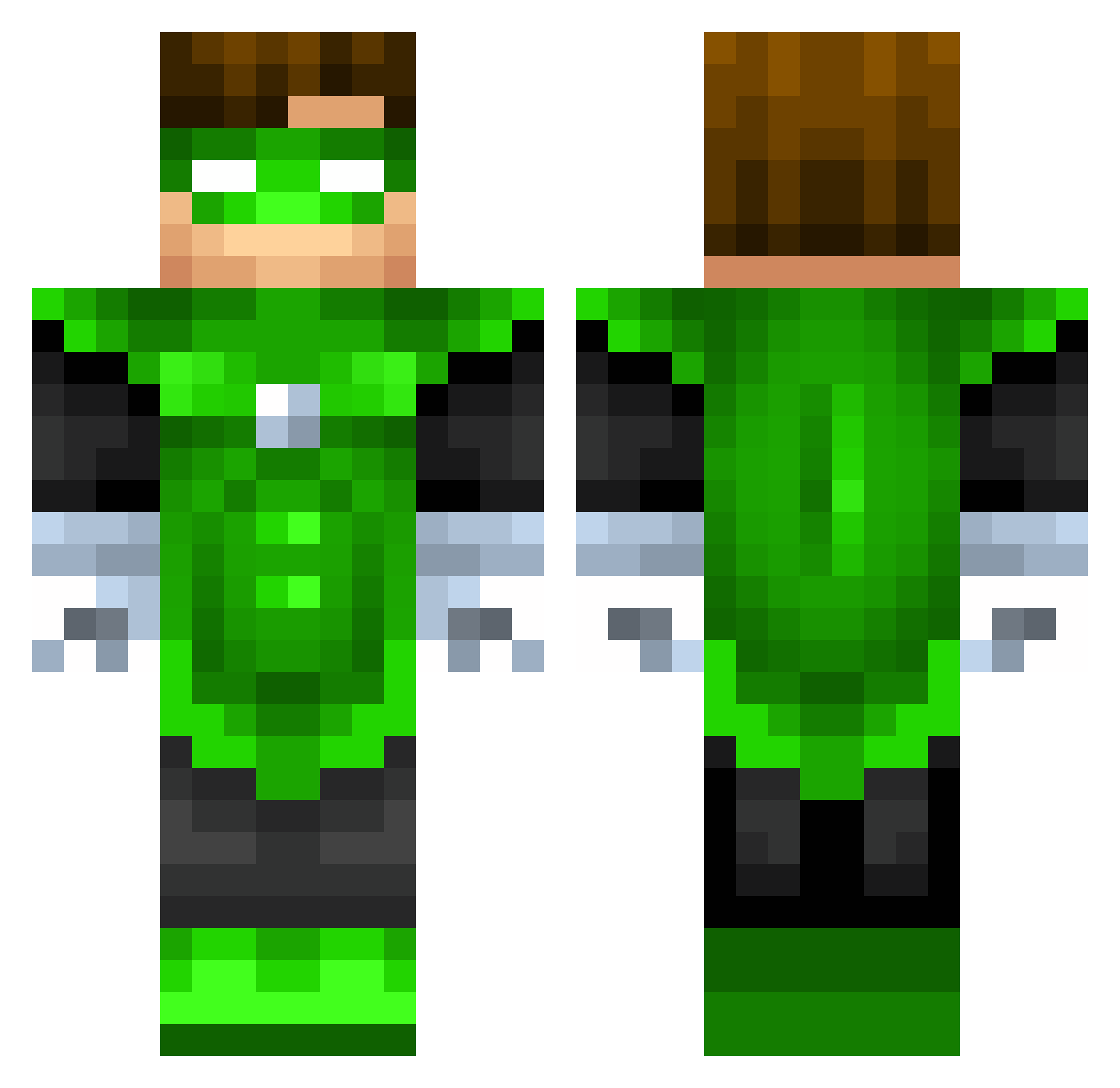Jake_Sonic Minecraft skin, front and back view