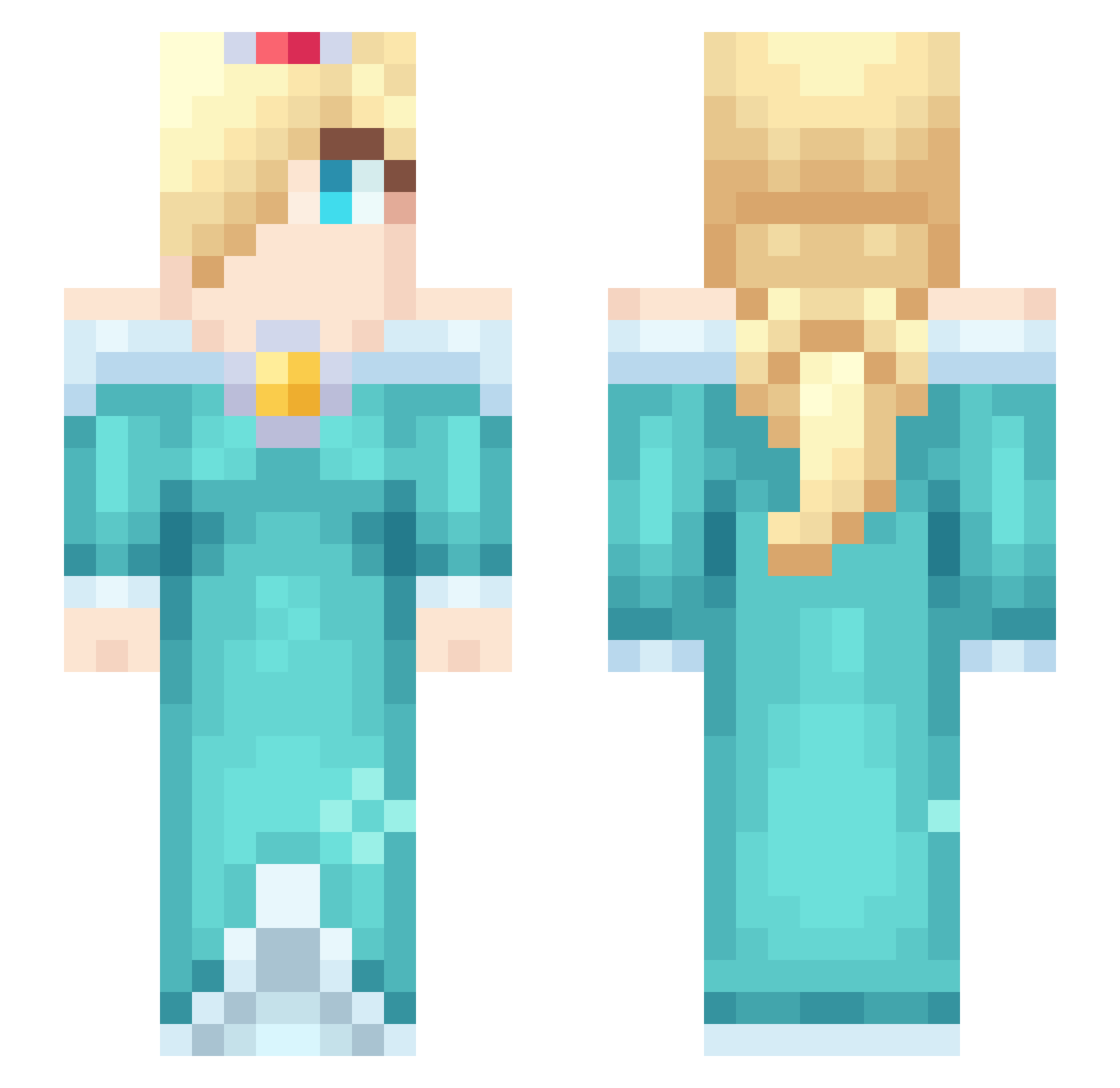snivymon Minecraft skin, front and back view
