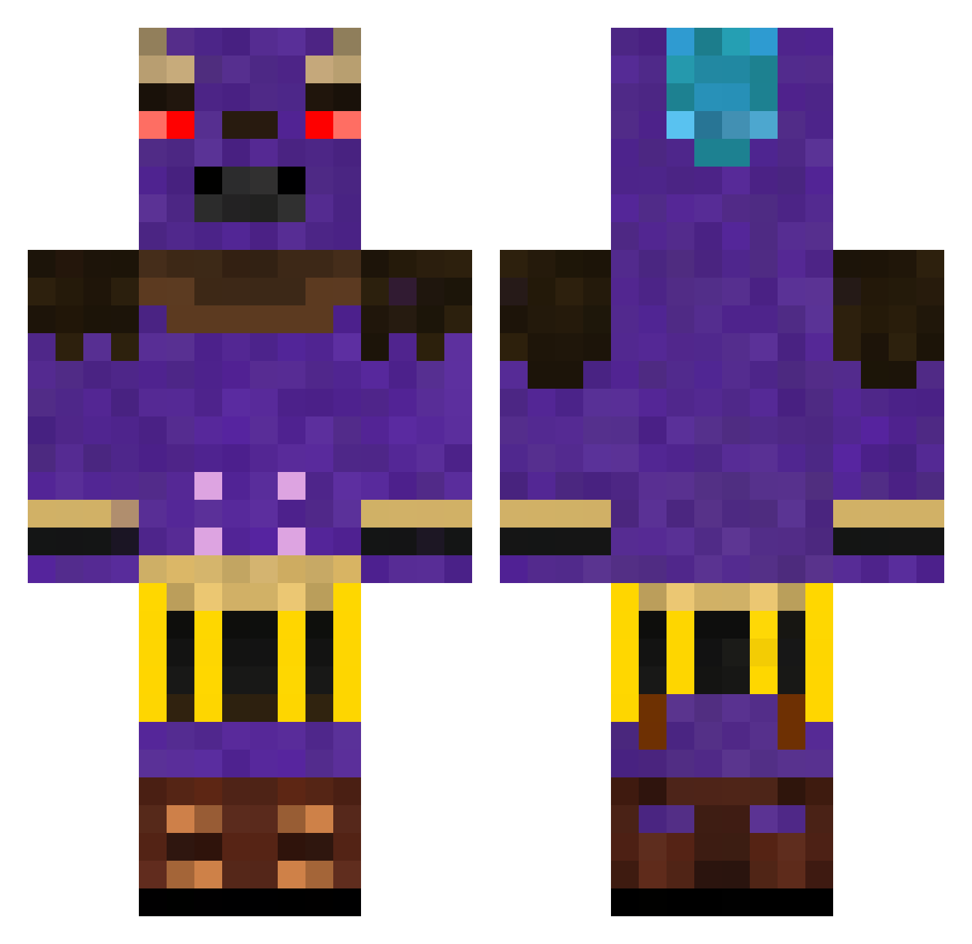 HUMMM_CHARAL Minecraft skin, front and back view