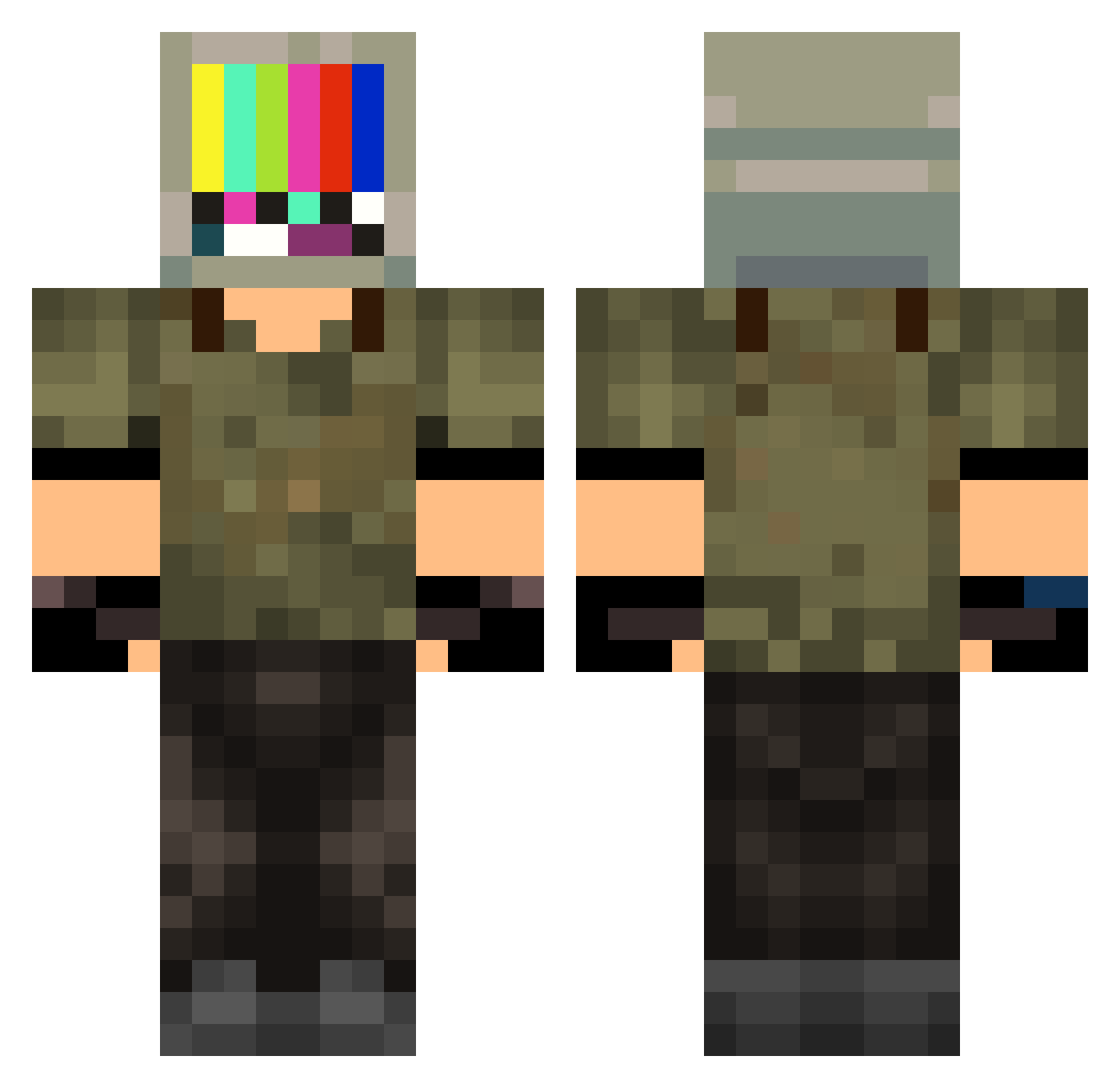saurian17 Minecraft skin, front and back view