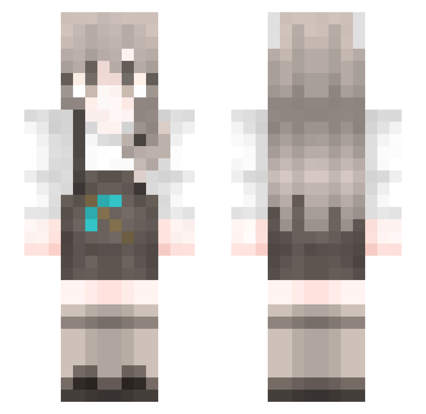 Kaisep Minecraft skin, front and back view