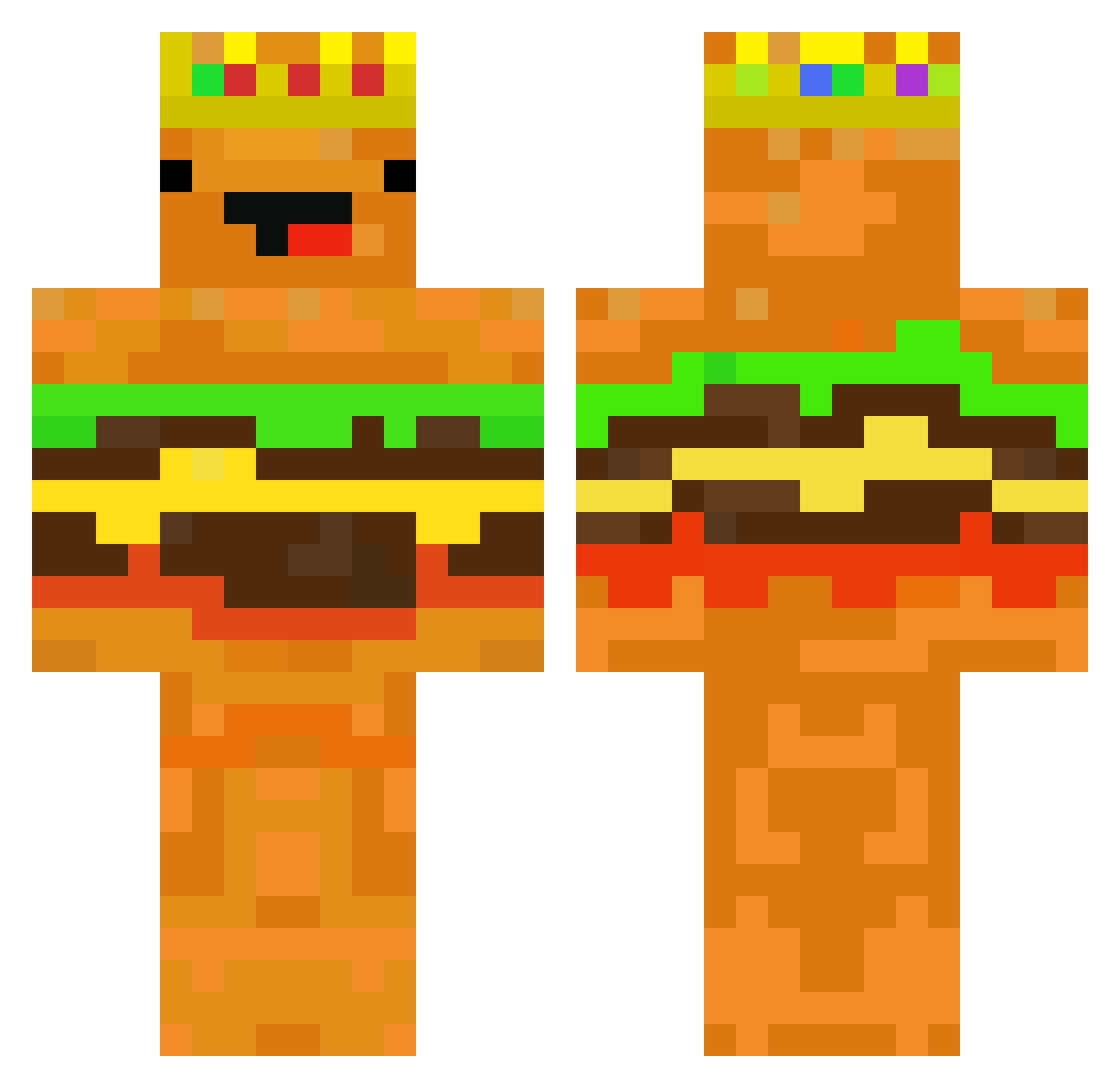 nsngg Minecraft skin, front and back view