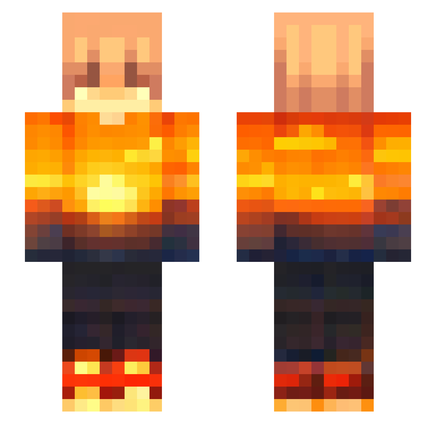 toic_PvP Minecraft skin, front and back view
