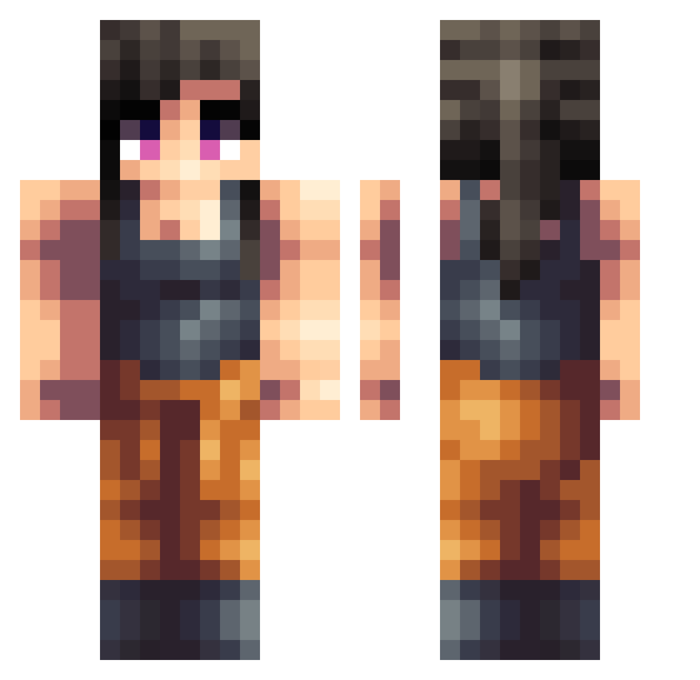ZeroHypercurve6 Minecraft skin, front and back view
